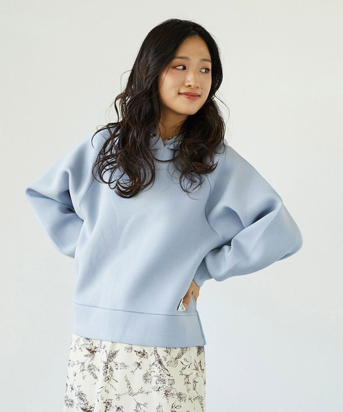 NICOLE white（ニコルホワイト）の「ダンボールフードプルオーバー（パーカー・レディース・ブラック/オフホワイト/サックスブルー・FREE）」の3枚目の写真