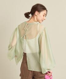 BEAUTY&YOUTH UNITED ARROWS | BY ボリュームスリーブシアーブラウス -2WAY/ウォッシャブル- ∴(シャツ/ブラウス)