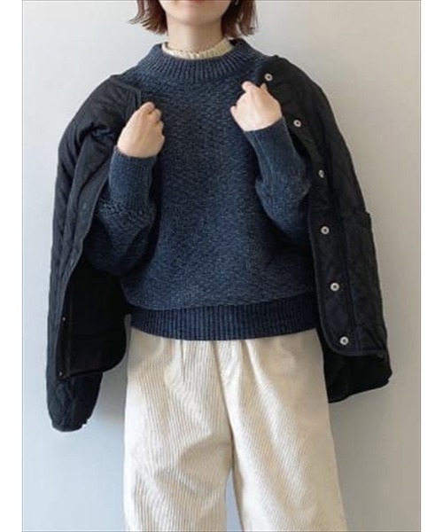 Samansa Mos2 blue(サマンサモスモスブルー)の「モールニット(ニット/セーター・レディース・ネイビー/グレー/イエロー/ミント/キナリ・フリ-)」の5枚目の写真