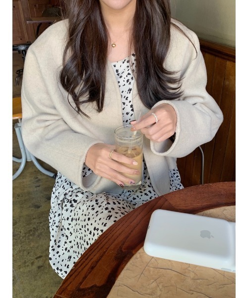 mood for a day（ムードフォーアデイ）の「leopard chiffon mini onepiece /レオパードワンピース（ワンピース・レディース・ブラック/アイボリー・FREE）」の18枚目の写真