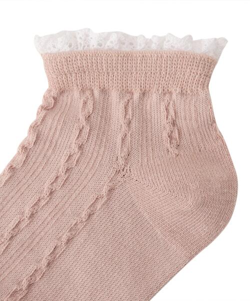 SHOO・LA・RUE（シューラルー）の「◆レースフロートスニーカー丈ソックス（ソックス/靴下・キッズ・アイボリー/ライトパープル/ベビーピンク・56/59/53）」の6枚目の写真