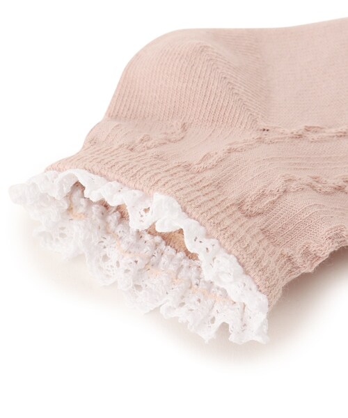 SHOO・LA・RUE（シューラルー）の「◆レースフロートスニーカー丈ソックス（ソックス/靴下・キッズ・アイボリー/ライトパープル/ベビーピンク・56/59/53）」の7枚目の写真