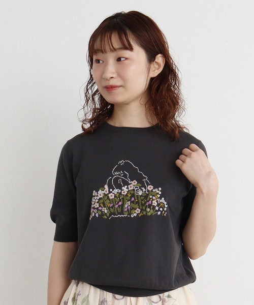 chambre de charme(シャンブルドゥシャーム)の「cdc kitagawa juri サマーニット(ニット/セーター・レディース・ブラック/オフホワイト・FREE)」の2枚目の写真