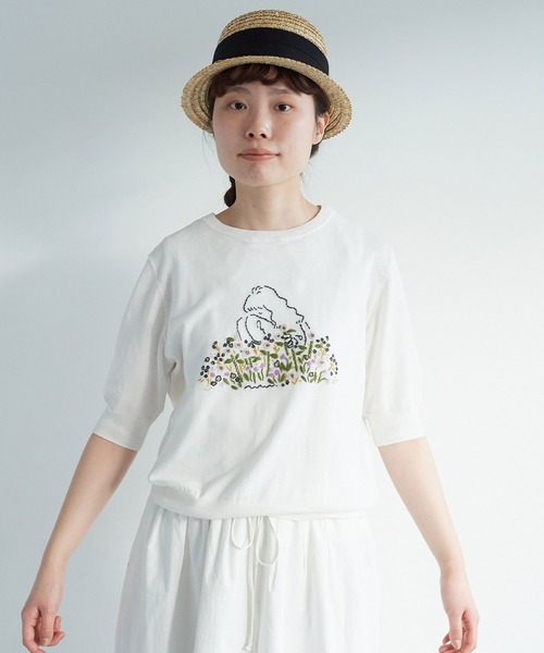 chambre de charme(シャンブルドゥシャーム)の「cdc kitagawa juri サマーニット(ニット/セーター・レディース・ブラック/オフホワイト・FREE)」の3枚目の写真