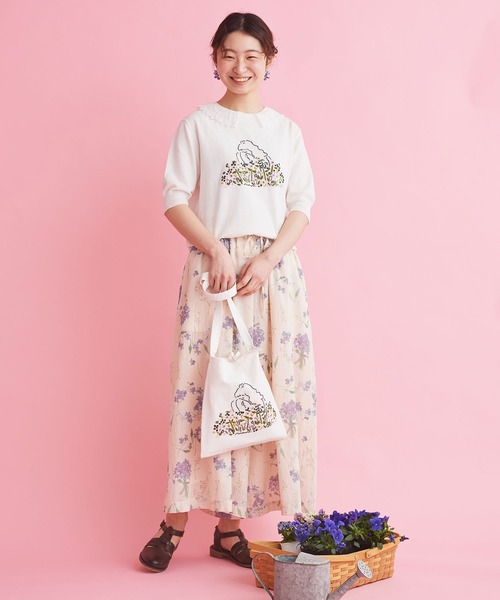 chambre de charme(シャンブルドゥシャーム)の「cdc kitagawa juri サマーニット(ニット/セーター・レディース・ブラック/オフホワイト・FREE)」の6枚目の写真