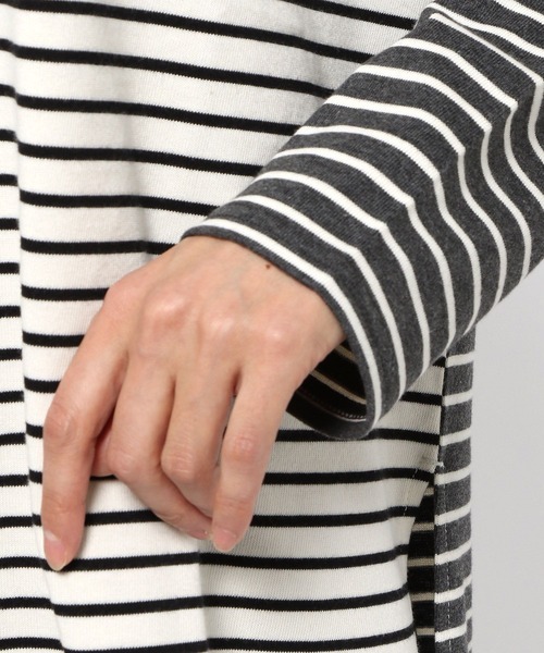 LEPSIM（レプシィム）の「【前後2WAYで着用可能】クレイジーパターンボーダープルオーバー　262562（Tシャツ/カットソー・レディース・グレー/ブルー・FREE）」の12枚目の写真