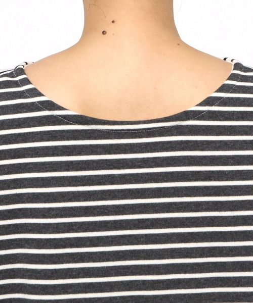 LEPSIM（レプシィム）の「【前後2WAYで着用可能】クレイジーパターンボーダープルオーバー　262562（Tシャツ/カットソー・レディース・グレー/ブルー・FREE）」の8枚目の写真