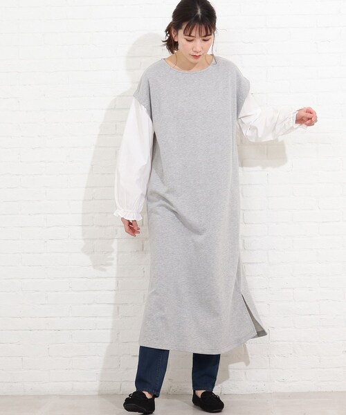 SHOO・LA・RUE(シューラルー)の「◆袖ボリューム切り替えワンピース(ワンピース・レディース・ベージュ系その他2/ブラック系4/グレー系4・02/03/04)」の1枚目の写真