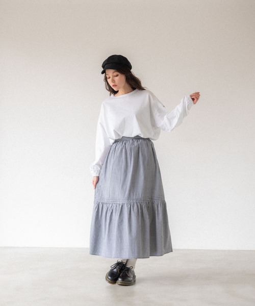 idem（イデム）の「gingham check skirt/ギンガムチェックフレア