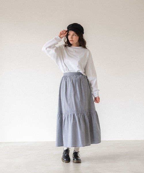idem（イデム）の「gingham check skirt/ギンガムチェックフレア