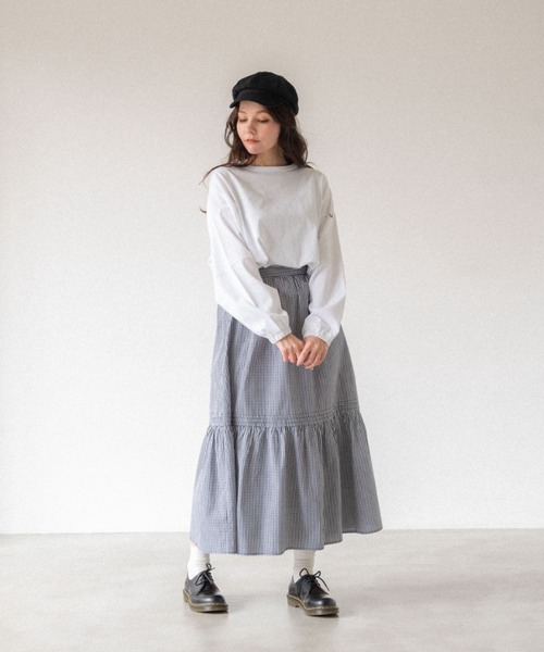idem（イデム）の「gingham check skirt/ギンガムチェックフレア