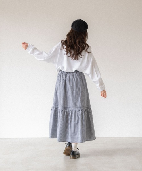 idem（イデム）の「gingham check skirt/ギンガムチェックフレア