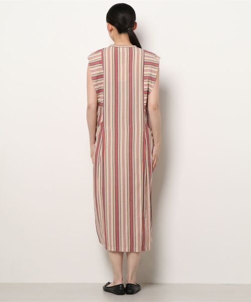 NOMBRE IMPAIR（ノンブルアンペール）の「マルチストライプ　スタンドネックロングワンピース（ワンピース・レディース・レッド/ブルー・FREE）」の4枚目の写真