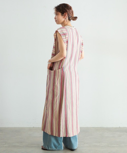 NOMBRE IMPAIR（ノンブルアンペール）の「マルチストライプ　スタンドネックロングワンピース（ワンピース・レディース・レッド/ブルー・FREE）」の17枚目の写真