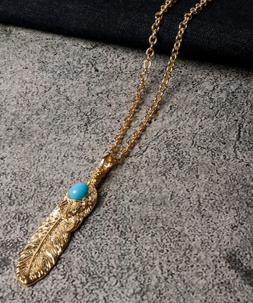 FUNALIVE（ファンアライブ）の「JON フェザーネックレス（ネックレス・メンズ・A/B/C/D/E/F/G/H/I/J/K/L/M/N/O/P/Q・FREE）」の4枚目の写真