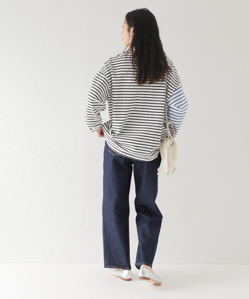 Simplicite(サンプリシテ)の「クレイジーボーダーバスクプルオーバー◆(Tシャツ/カットソー・レディース・ブラック/ブルー系その他・FREE)」の5枚目の写真