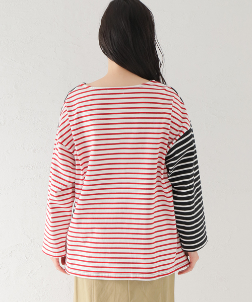 Simplicite(サンプリシテ)の「クレイジーボーダーバスクプルオーバー◆(Tシャツ/カットソー・レディース・ブラック/ブルー系その他・FREE)」の8枚目の写真