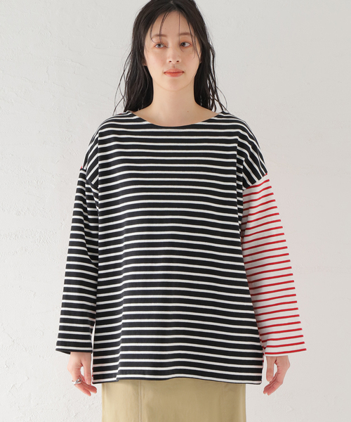 Simplicite(サンプリシテ)の「クレイジーボーダーバスクプルオーバー◆(Tシャツ/カットソー・レディース・ブラック/ブルー系その他・FREE)」の16枚目の写真