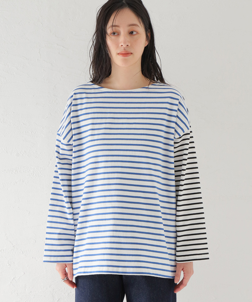 Simplicite(サンプリシテ)の「クレイジーボーダーバスクプルオーバー◆(Tシャツ/カットソー・レディース・ブラック/ブルー系その他・FREE)」の18枚目の写真