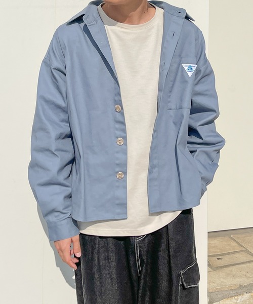 PairPair(ペアペア)の「刺繍入りBIGシャツ(ユニセックス)(シャツ/ブラウス・レディース・サックスブルー/ライトベージュ・フリー)」の22枚目の写真