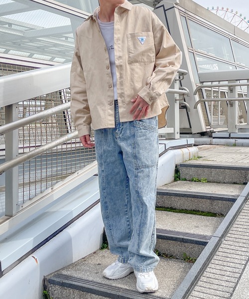 PairPair(ペアペア)の「刺繍入りBIGシャツ(ユニセックス)(シャツ/ブラウス・レディース・サックスブルー/ライトベージュ・フリー)」の9枚目の写真