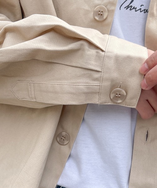 PairPair(ペアペア)の「刺繍入りBIGシャツ(ユニセックス)(シャツ/ブラウス・レディース・サックスブルー/ライトベージュ・フリー)」の14枚目の写真