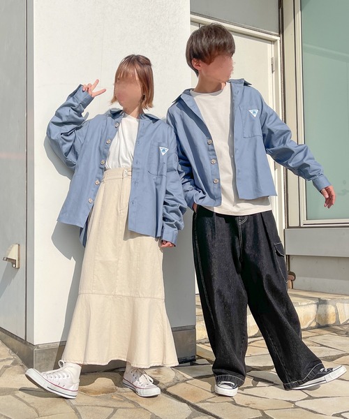 PairPair(ペアペア)の「刺繍入りBIGシャツ(ユニセックス)(シャツ/ブラウス・レディース・サックスブルー/ライトベージュ・フリー)」の16枚目の写真