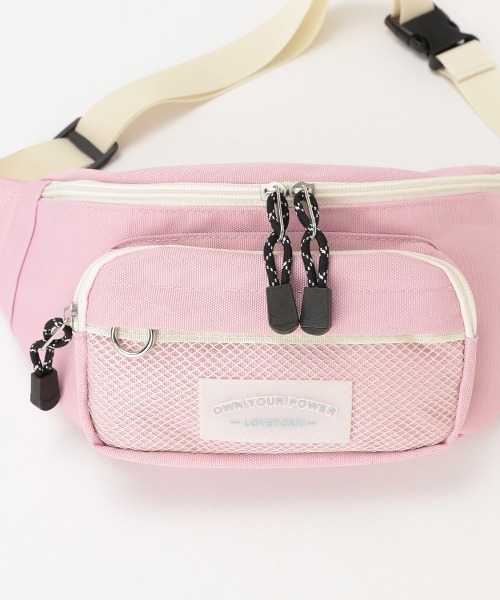 LOVETOXIC(ラブトキシック)の「メッシュポケットウエストBAG(ボディバッグ/ウエストポーチ・キッズ・ブラック/ピンク/サックスブルー・FREE)」の8枚目の写真