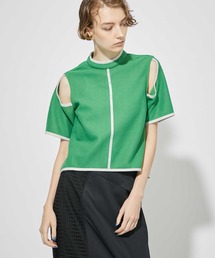 カットワークメッシュトップス