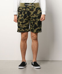 室内試着のみ APE エイプ 1st CAMO チャンピオンロゴ ショーツ A BATHING APE（アベイシングエイプ）の「1ST CAMO SWEAT SHORTS