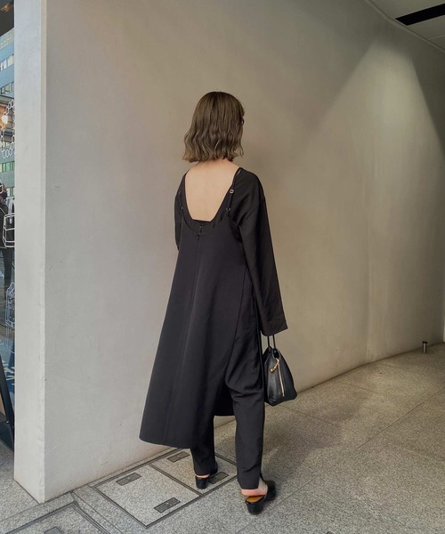 I_am（アイアム）の「back open all in one（つなぎ/オールインワン・レディース・ブラック/オフホワイト・S/M）」の8枚目の写真