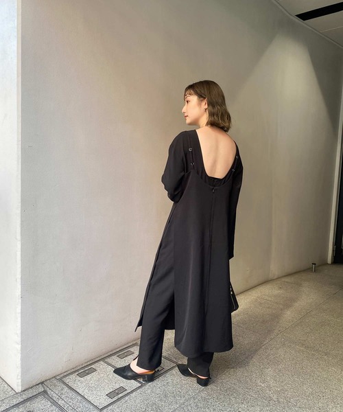 I_am（アイアム）の「back open all in one（つなぎ/オールインワン・レディース・ブラック/オフホワイト・S/M）」の7枚目の写真