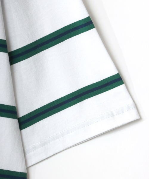 U.S. POLO ASSN.(ユーエスポロアッスン)の「U.S. POLO ASSN./ユーエスポロアッスン オーバーサイズ マルチボーダー ロゴ ワンポイント刺繍 半袖ラガーシャツ/レディース メンズ(ポロシャツ・メンズ・ホワイト/ブラック/ネイビー/グリーン・LL/M/L)」の17枚目の写真