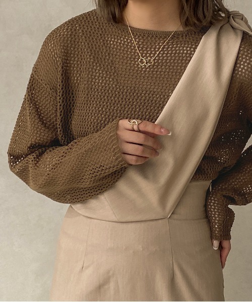 apres jour clair(アプレジュールクレア)の「【apres jour clair】メッシュニットトップス【ZOZOTOWN限定アイテム】(ニット/セーター・レディース・ダークブラウン/ベージュ/アイボリー・フリー/X-LARGE)」の9枚目の写真