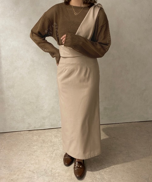 apres jour clair(アプレジュールクレア)の「【apres jour clair】メッシュニットトップス【ZOZOTOWN限定アイテム】(ニット/セーター・レディース・ダークブラウン/ベージュ/アイボリー・フリー/X-LARGE)」の14枚目の写真