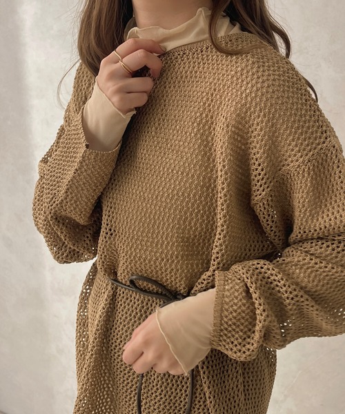 apres jour clair(アプレジュールクレア)の「【apres jour clair】メッシュニットトップス【ZOZOTOWN限定アイテム】(ニット/セーター・レディース・ダークブラウン/ベージュ/アイボリー・フリー/X-LARGE)」の19枚目の写真