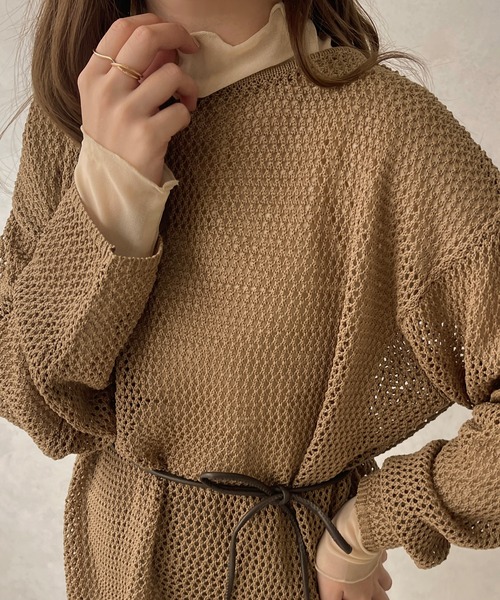apres jour clair(アプレジュールクレア)の「【apres jour clair】メッシュニットトップス【ZOZOTOWN限定アイテム】(ニット/セーター・レディース・ダークブラウン/ベージュ/アイボリー・フリー/X-LARGE)」の20枚目の写真
