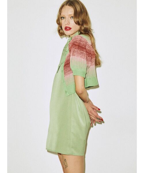 jouetie（ジュエティ）の「グラデーションニットカーデ【セットアップ対応/サマーニット】（カーディガン/ボレロ・レディース・グレー/グリーン/パープル・MEDIUM）」の2枚目の写真