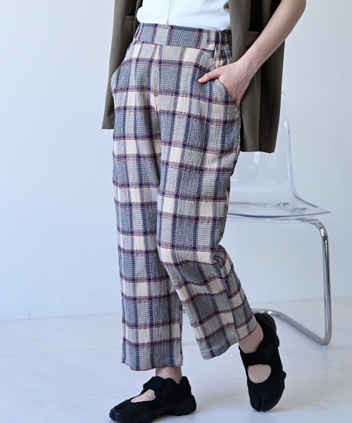 LUPILIEN(ルピリアン)の「MADE IN INDIA◇ガーゼチェック パンツ(その他パンツ・レディース・ブラック/パープル/アイボリー・FREE)」の20枚目の写真