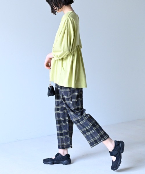 LUPILIEN(ルピリアン)の「MADE IN INDIA◇ガーゼチェック パンツ(その他パンツ・レディース・ブラック/パープル/アイボリー・FREE)」の6枚目の写真
