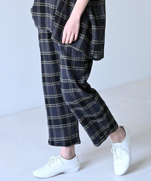 LUPILIEN(ルピリアン)の「MADE IN INDIA◇ガーゼチェック パンツ(その他パンツ・レディース・ブラック/パープル/アイボリー・FREE)」の9枚目の写真