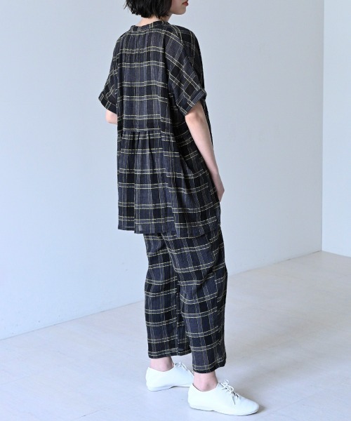 LUPILIEN(ルピリアン)の「MADE IN INDIA◇ガーゼチェック パンツ(その他パンツ・レディース・ブラック/パープル/アイボリー・FREE)」の10枚目の写真