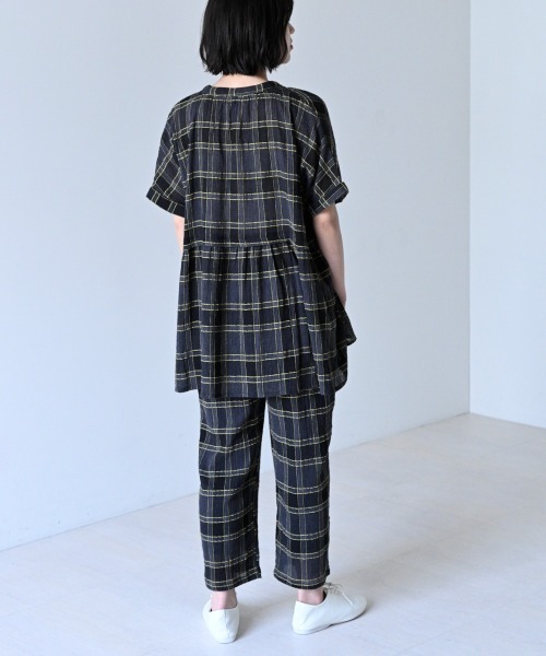 LUPILIEN(ルピリアン)の「MADE IN INDIA◇ガーゼチェック パンツ(その他パンツ・レディース・ブラック/パープル/アイボリー・FREE)」の11枚目の写真