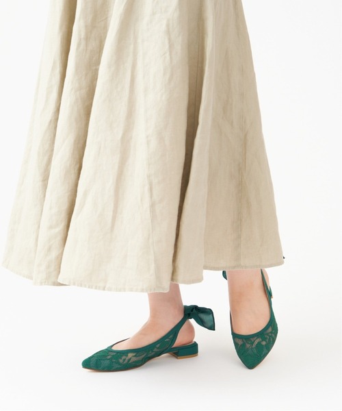 LE TALON（ルタロン）の「ポインテッドレモンレースリボンバックベルト（その他シューズ・レディース・グリーン/アイボリー・23cm/23.5cm/24cm/24.5cm/22.5cm/25cm/22cm）」の20枚目の写真