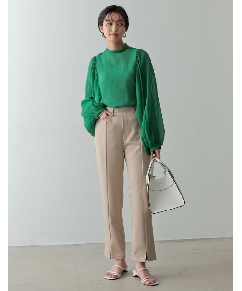 Re:EDIT（リエディ）の「前後2WAYボリュームスリーブシアーブラウス（シャツ/ブラウス・レディース・ブラック/オフホワイト/ピンク/イエロー/グリーン/ブルー・MEDIUM/LARGE）」の21枚目の写真