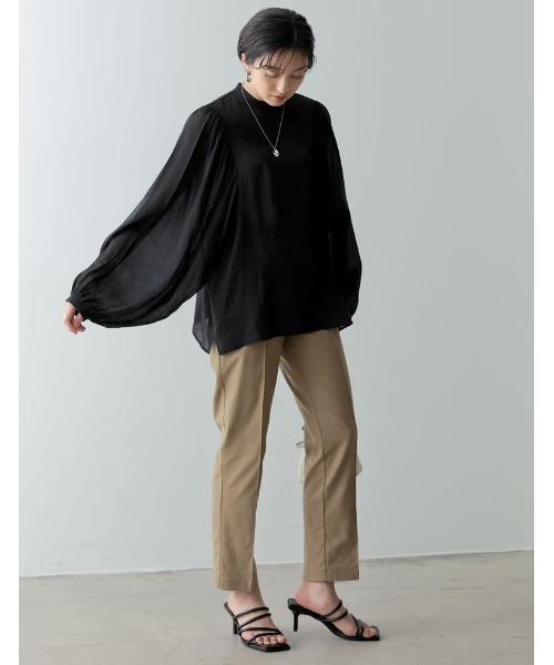 Re:EDIT（リエディ）の「前後2WAYボリュームスリーブシアーブラウス（シャツ/ブラウス・レディース・ブラック/オフホワイト/ピンク/イエロー/グリーン/ブルー・MEDIUM/LARGE）」の12枚目の写真