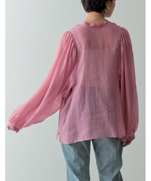 Re:EDIT（リエディ）の「前後2WAYボリュームスリーブシアーブラウス（シャツ/ブラウス・レディース・ブラック/オフホワイト/ピンク/イエロー/グリーン/ブルー・MEDIUM/LARGE）」の22枚目の写真