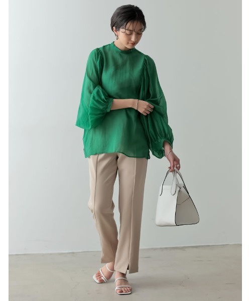 Re:EDIT（リエディ）の「前後2WAYボリュームスリーブシアーブラウス（シャツ/ブラウス・レディース・ブラック/オフホワイト/ピンク/イエロー/グリーン/ブルー・MEDIUM/LARGE）」の17枚目の写真