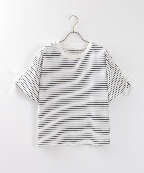 Honeys（ハニーズ）の「袖レースアップＴシャツ（Tシャツ/カットソー・レディース・ブラック/ホワイト×ブラック/ライム/ピンク/ホワイト・L/M/S）」の17枚目の写真