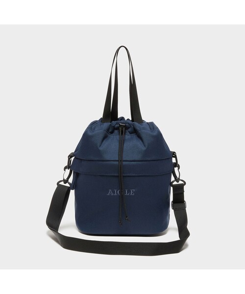 AIGLE（エーグル）の「リサイクルナイロン コンパクト 巾着（ハンドバッグ・レディース・ブルー/アイボリー/ダークネイビー・FREE）」の3枚目の写真